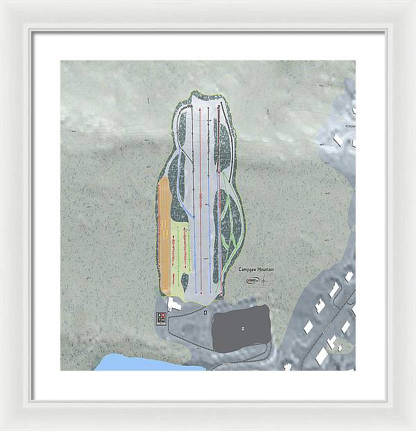 Campgaw Mountain Ski Trail Map - Framed Print - Powderaddicts