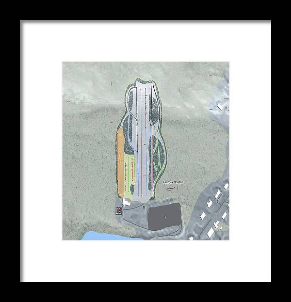 Campgaw Mountain Ski Trail Map - Framed Print - Powderaddicts