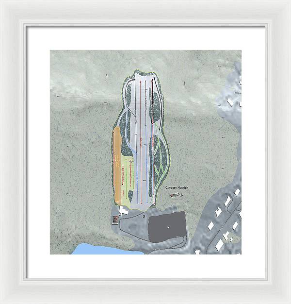 Campgaw Mountain Ski Trail Map - Framed Print - Powderaddicts
