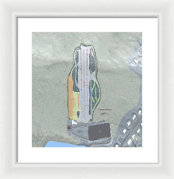 Campgaw Mountain Ski Trail Map - Framed Print - Powderaddicts