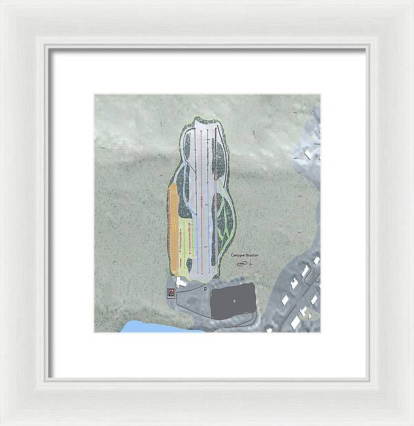Campgaw Mountain Ski Trail Map - Framed Print - Powderaddicts