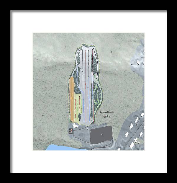 Campgaw Mountain Ski Trail Map - Framed Print - Powderaddicts