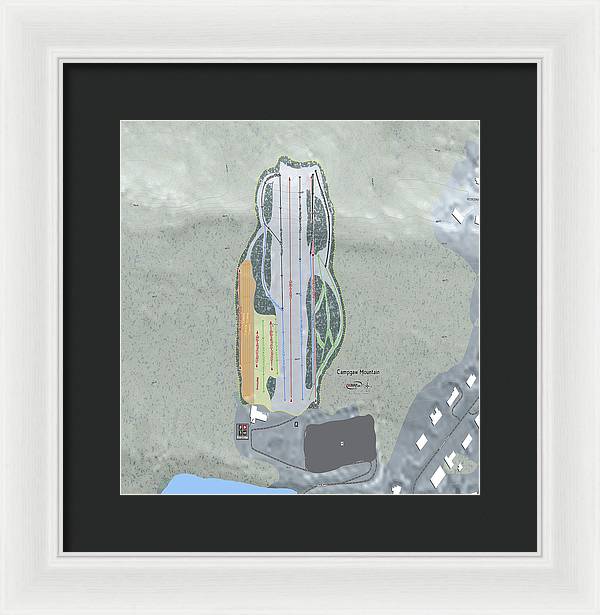 Campgaw Mountain Ski Trail Map - Framed Print - Powderaddicts