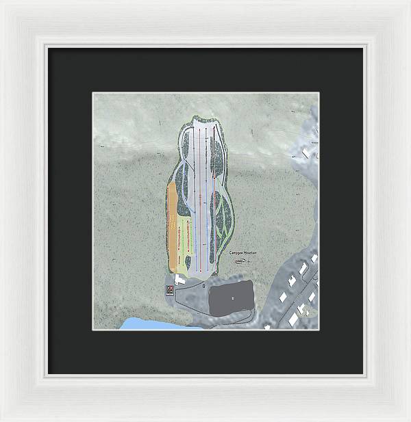 Campgaw Mountain Ski Trail Map - Framed Print - Powderaddicts