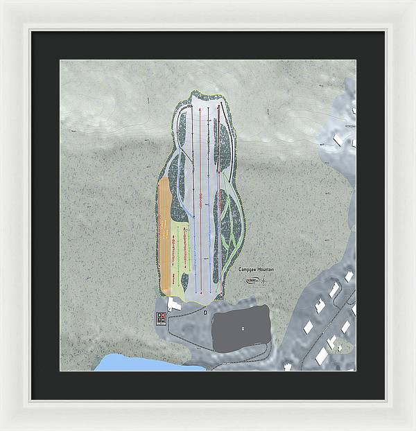 Campgaw Mountain Ski Trail Map - Framed Print - Powderaddicts