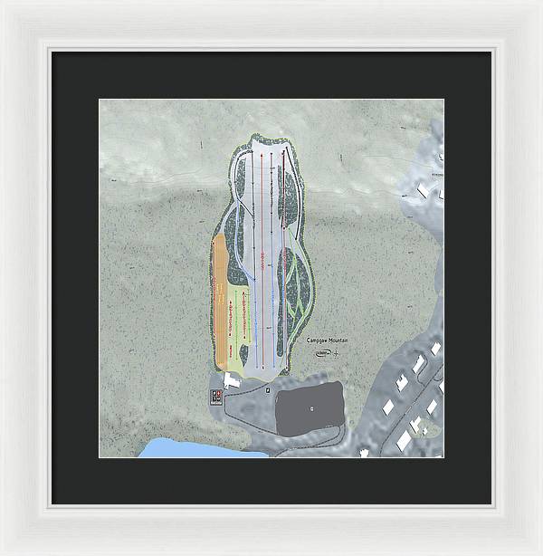 Campgaw Mountain Ski Trail Map - Framed Print - Powderaddicts