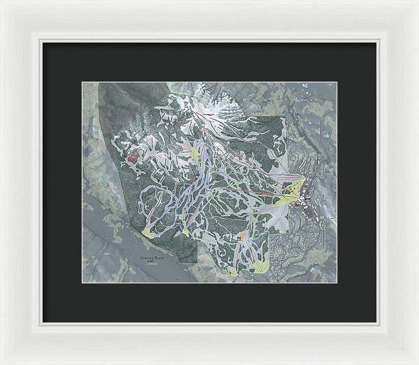 Crested Butte Ski Trail Map - Framed Print - Powderaddicts