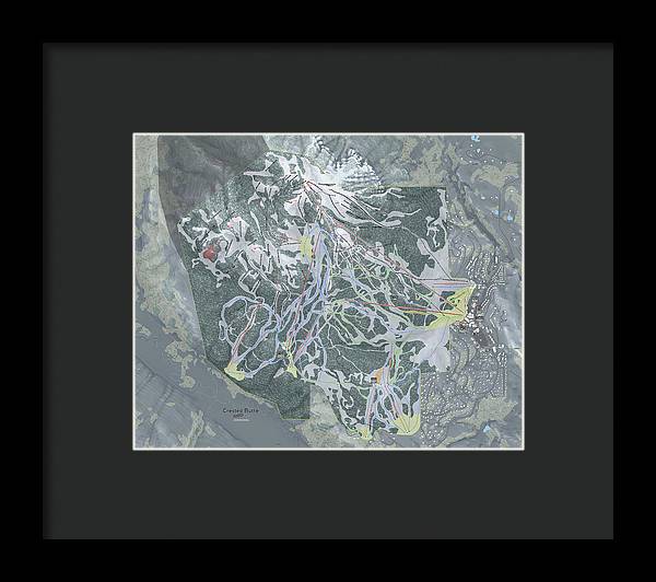 Crested Butte Ski Trail Map - Framed Print - Powderaddicts