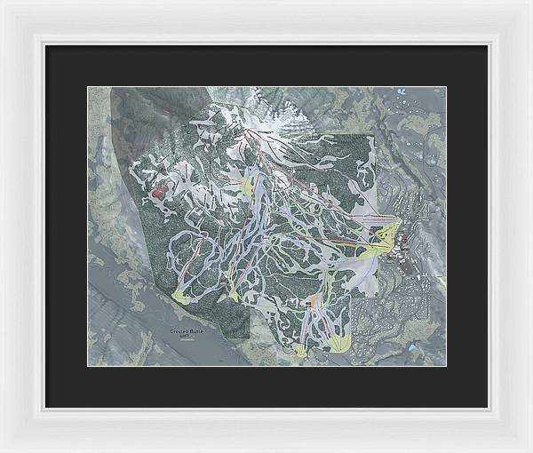 Crested Butte Ski Trail Map - Framed Print - Powderaddicts