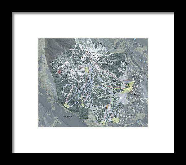 Crested Butte Ski Trail Map - Framed Print - Powderaddicts