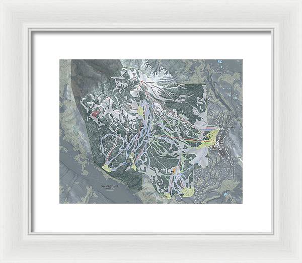 Crested Butte Ski Trail Map - Framed Print - Powderaddicts