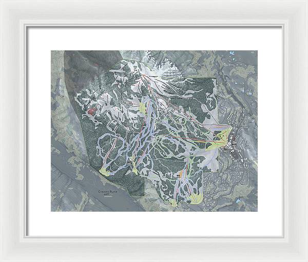 Crested Butte Ski Trail Map - Framed Print - Powderaddicts