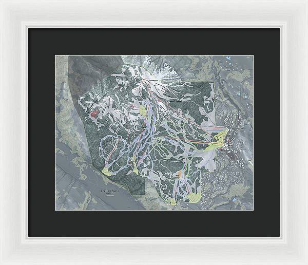 Crested Butte Ski Trail Map - Framed Print - Powderaddicts