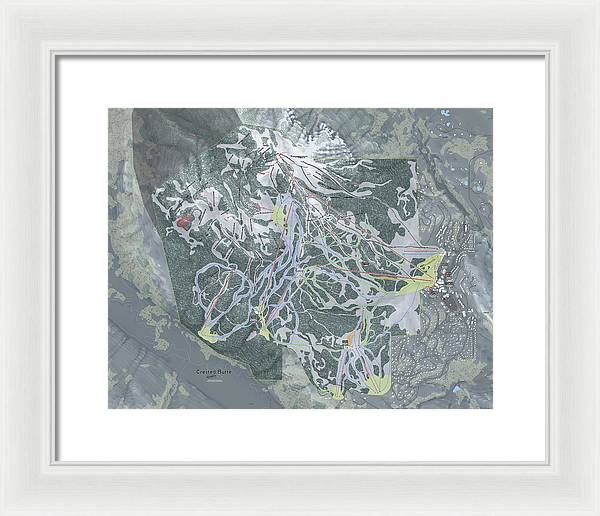 Crested Butte Ski Trail Map - Framed Print - Powderaddicts