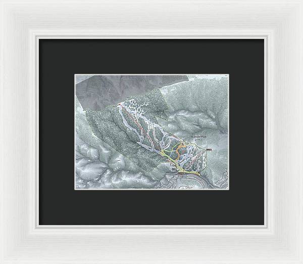 Diamond Peak Ski Trail Map - Framed Print - Powderaddicts