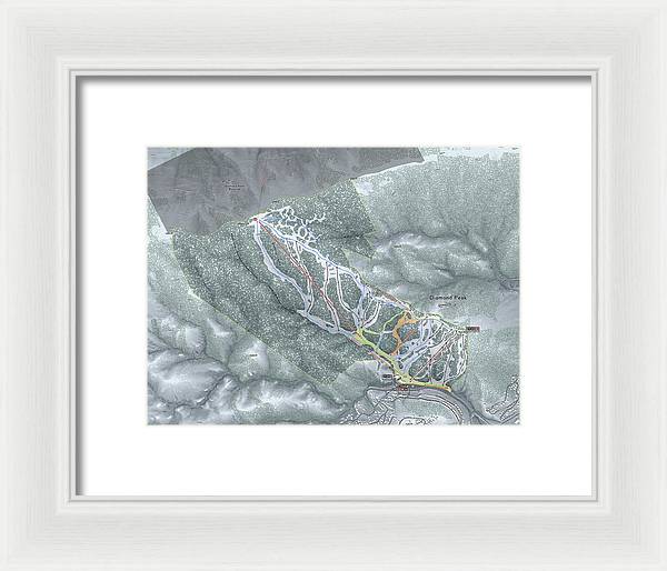Diamond Peak Ski Trail Map - Framed Print - Powderaddicts