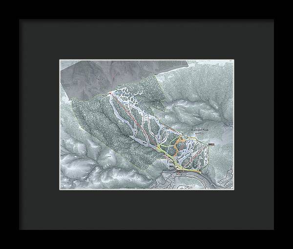 Diamond Peak Ski Trail Map - Framed Print - Powderaddicts