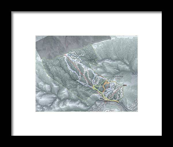 Diamond Peak Ski Trail Map - Framed Print - Powderaddicts