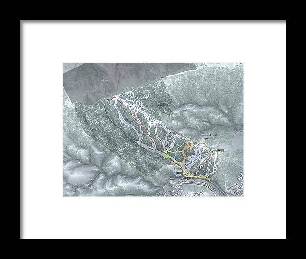 Diamond Peak Ski Trail Map - Framed Print - Powderaddicts