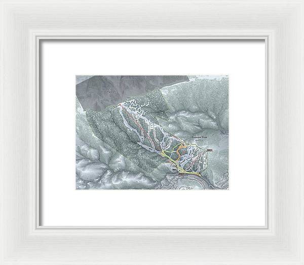 Diamond Peak Ski Trail Map - Framed Print - Powderaddicts