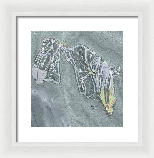 Dodge Ridge Ski Trail Map - Framed Print - Powderaddicts