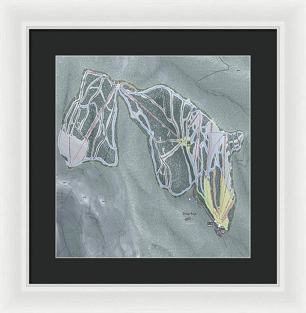 Dodge Ridge Ski Trail Map - Framed Print - Powderaddicts