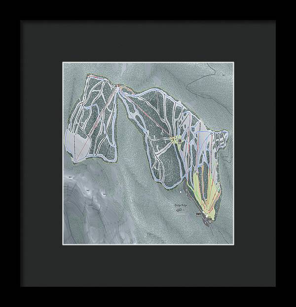 Dodge Ridge Ski Trail Map - Framed Print - Powderaddicts
