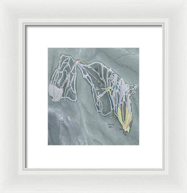 Dodge Ridge Ski Trail Map - Framed Print - Powderaddicts