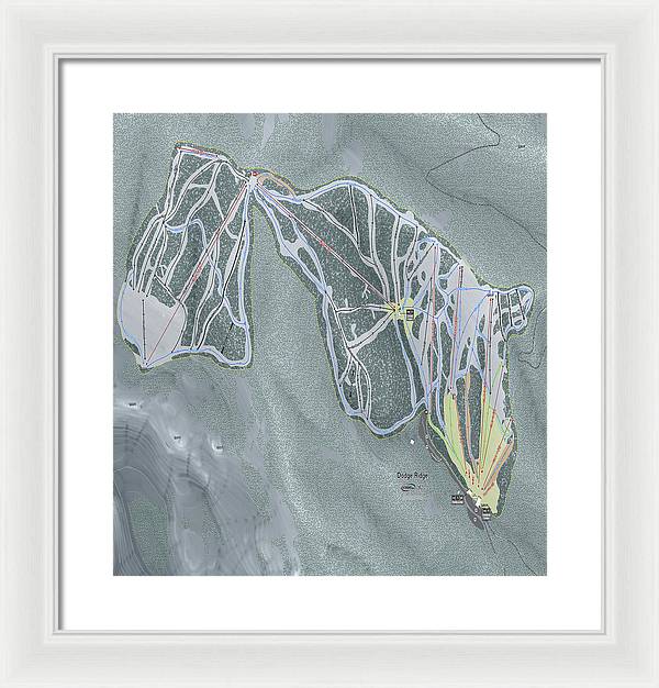 Dodge Ridge Ski Trail Map - Framed Print - Powderaddicts
