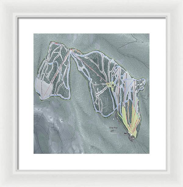 Dodge Ridge Ski Trail Map - Framed Print - Powderaddicts