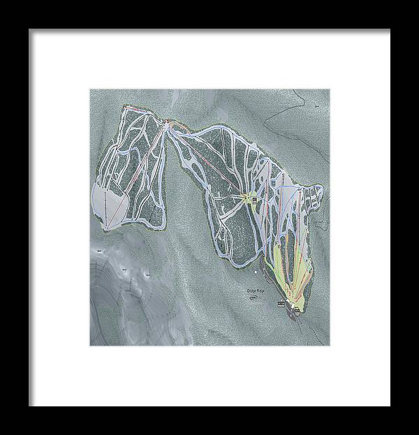 Dodge Ridge Ski Trail Map - Framed Print - Powderaddicts