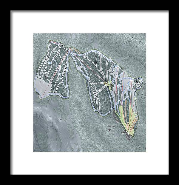 Dodge Ridge Ski Trail Map - Framed Print - Powderaddicts