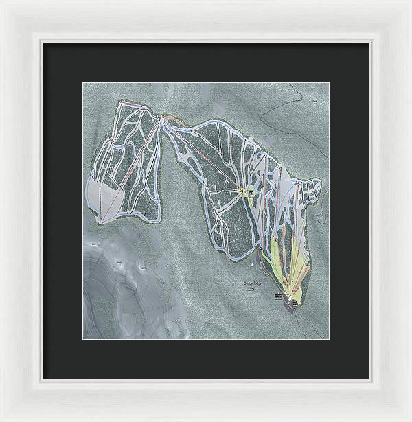 Dodge Ridge Ski Trail Map - Framed Print - Powderaddicts