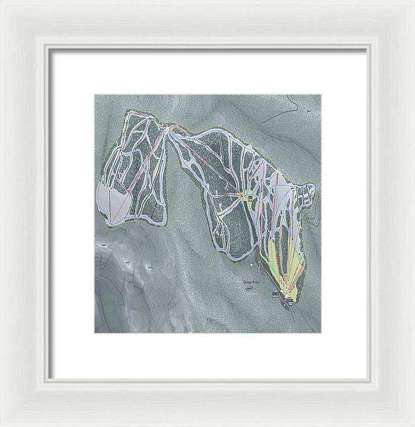Dodge Ridge Ski Trail Map - Framed Print - Powderaddicts