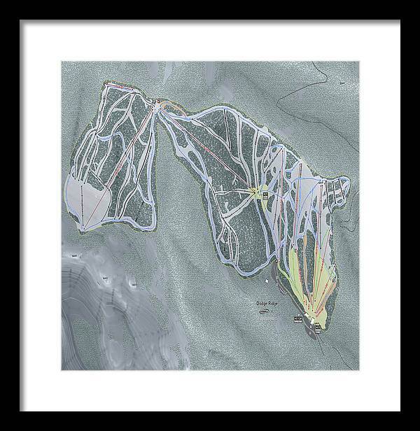 Dodge Ridge Ski Trail Map - Framed Print - Powderaddicts