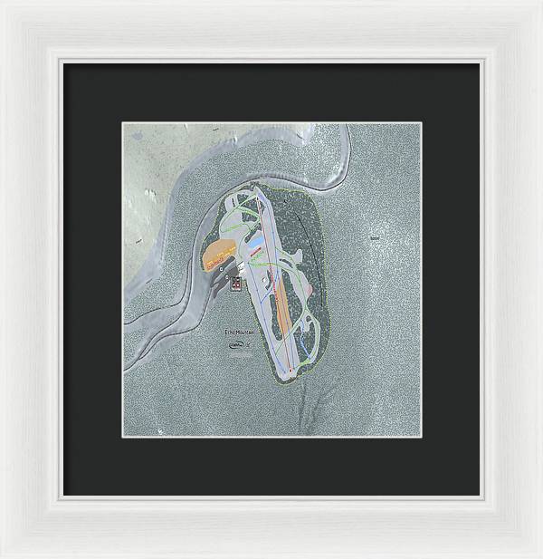 Echo Mountain Ski Trail Map - Framed Print - Powderaddicts