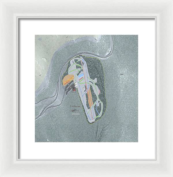 Echo Mountain Ski Trail Map - Framed Print - Powderaddicts