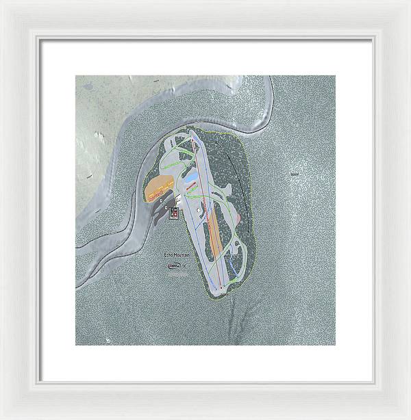Echo Mountain Ski Trail Map - Framed Print - Powderaddicts