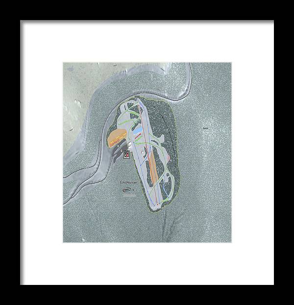 Echo Mountain Ski Trail Map - Framed Print - Powderaddicts