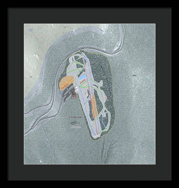 Echo Mountain Ski Trail Map - Framed Print - Powderaddicts