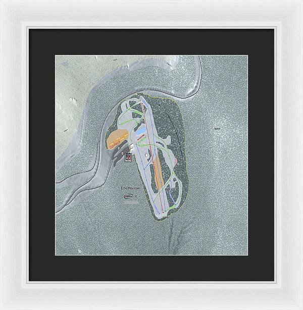 Echo Mountain Ski Trail Map - Framed Print - Powderaddicts