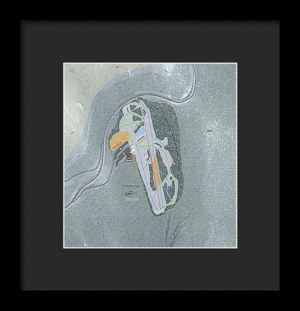 Echo Mountain Ski Trail Map - Framed Print - Powderaddicts