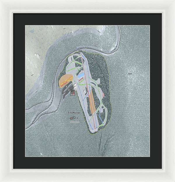 Echo Mountain Ski Trail Map - Framed Print - Powderaddicts