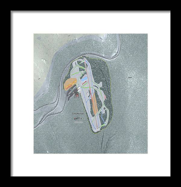 Echo Mountain Ski Trail Map - Framed Print - Powderaddicts