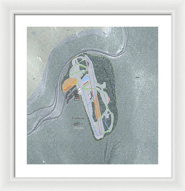 Echo Mountain Ski Trail Map - Framed Print - Powderaddicts