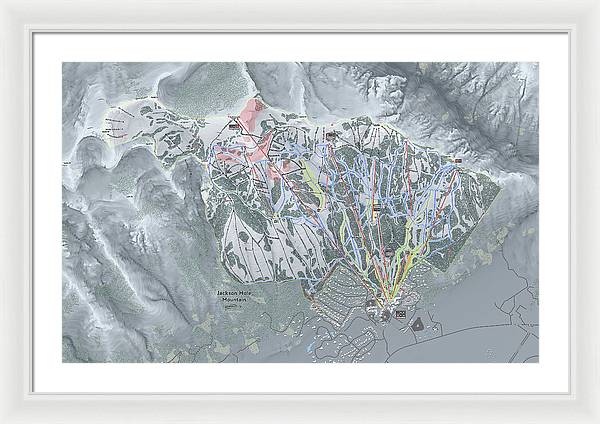 Jackson Hole Ski Trail Map - Framed Print - Powderaddicts