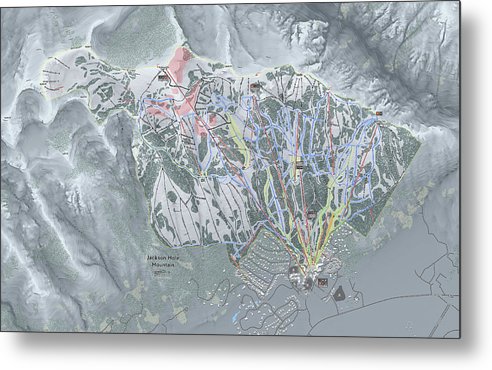 Jackson Hole Ski Trail Map - Metal Print - Powderaddicts