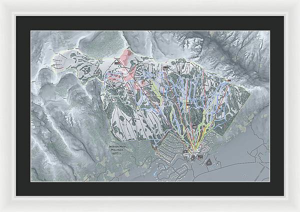 Jackson Hole Ski Trail Map - Framed Print - Powderaddicts