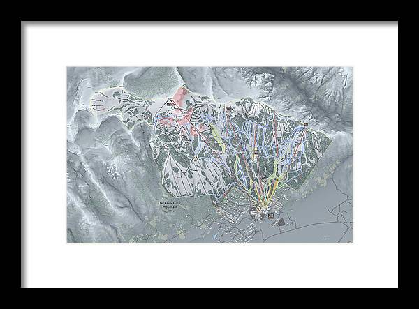 Jackson Hole Ski Trail Map - Framed Print - Powderaddicts