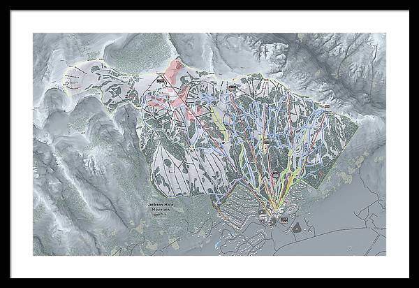 Jackson Hole Ski Trail Map - Framed Print - Powderaddicts